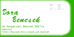 dora bencsek business card